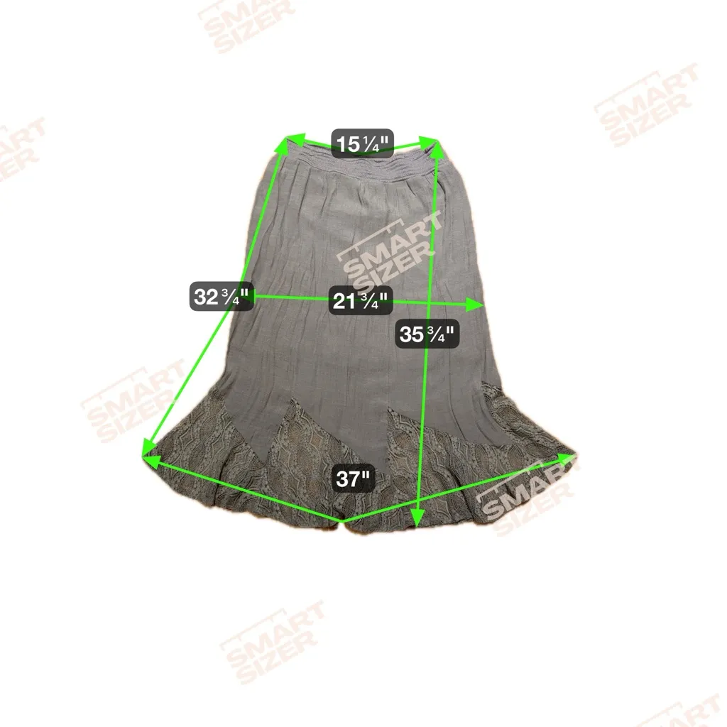 Gray Maxi Skirt with Lace Trim Size XL - Image 3