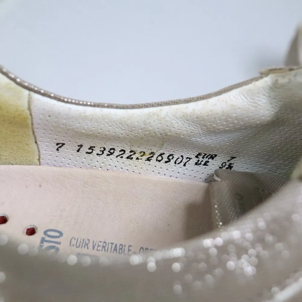 Mephisto Yael Runoff Womens Sz 9.5 Silver Metallic Leather Casual Shoes Sneakers - Image 9