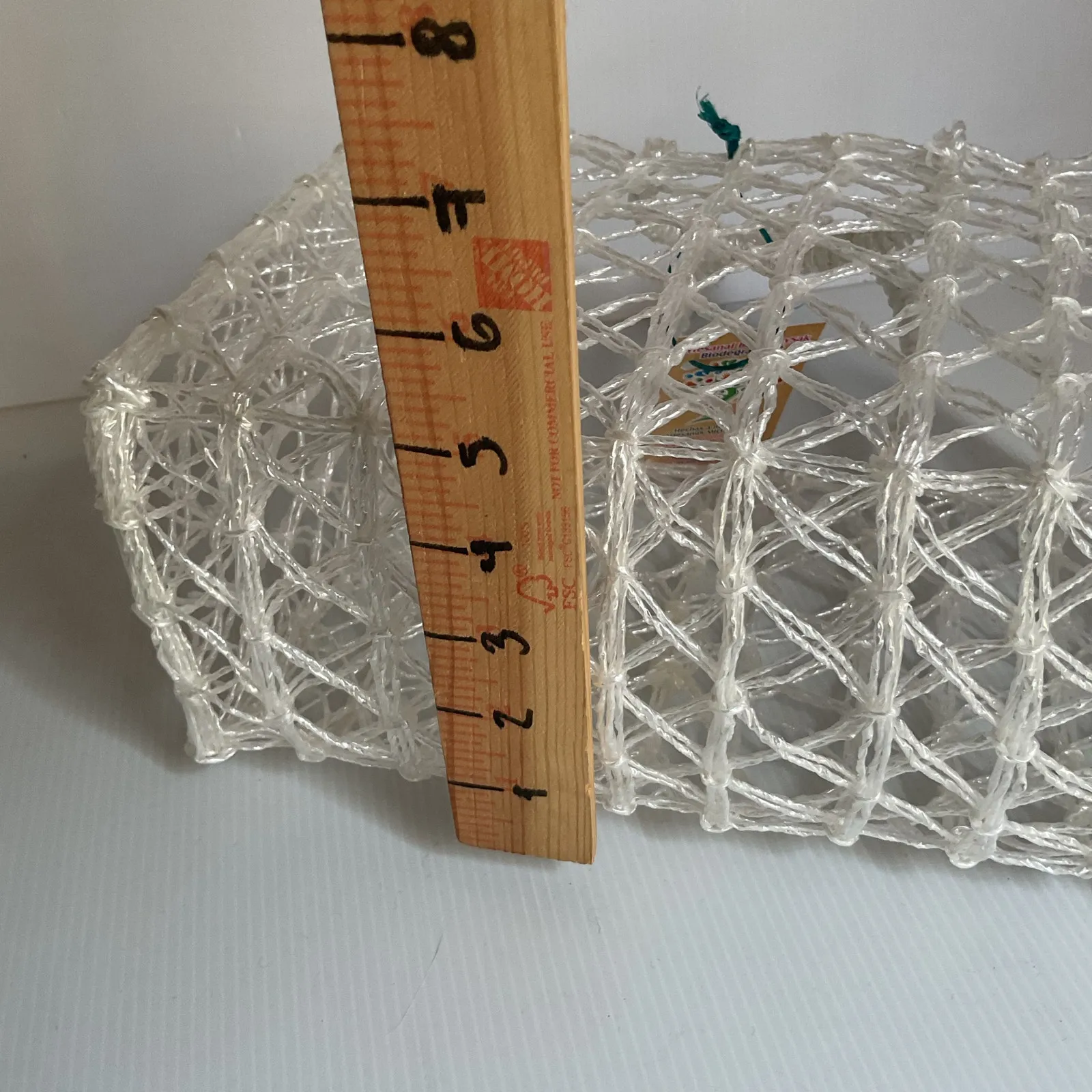 Mexican Clear Woven Tote Bag Biodegradable Plastic Artisan Market Handbag White - Image 9