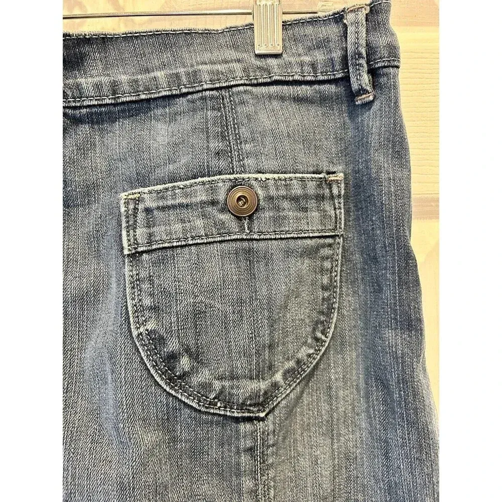 Old Navy Denim Jean Skirt Pockets Front‎ Pleat Women’s Size 8 - Image 7