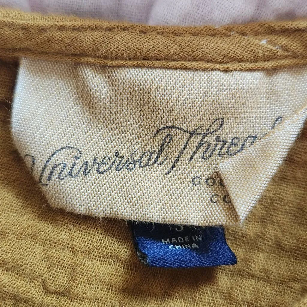 Universal Thread Gold Ombre Gauze Mini Dress Size Small Tie-Dye Cotton Dress - Image 7