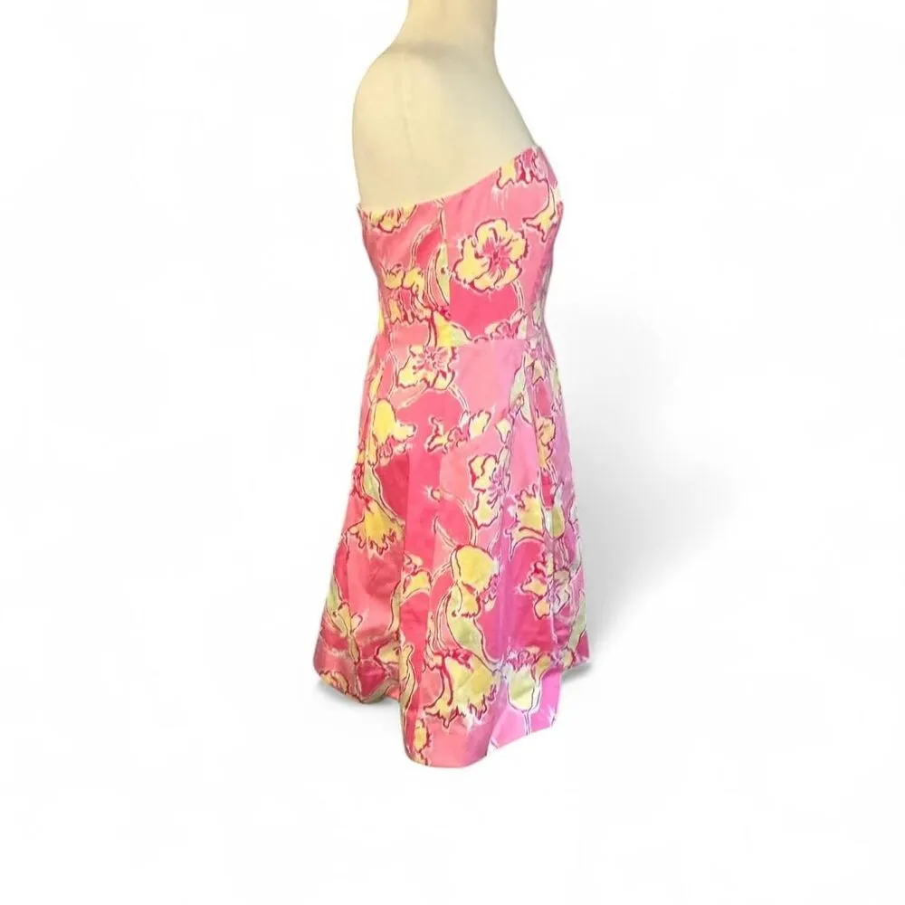 Lilly Pulitzer Strapless Day Dress “Blossom Hotty Pink” Size 8 - Image 3