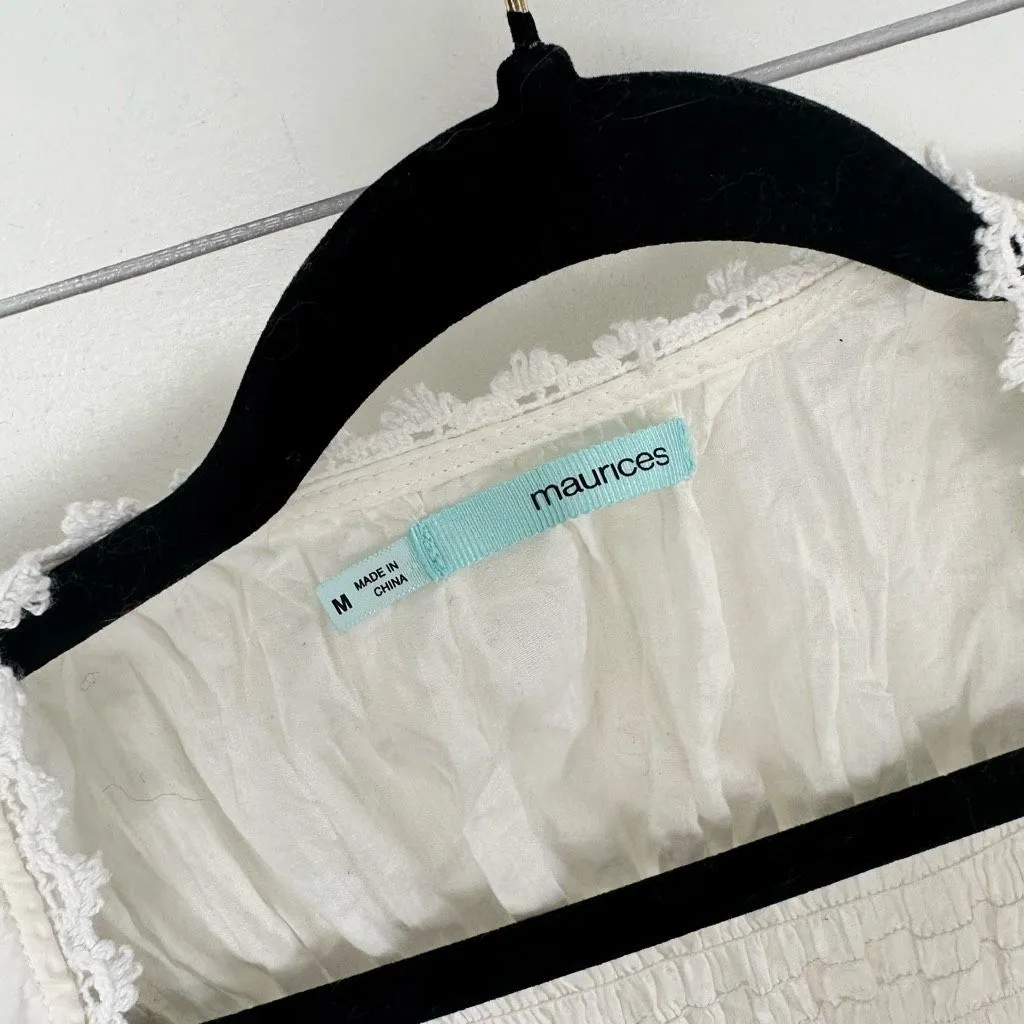 Maurices Women’s Medium Cream Boho Sleeveless Cardigan - Image 2