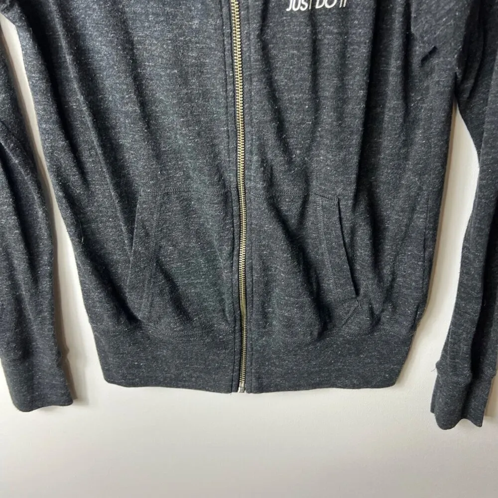 Nike Women Full‎ Zip-Up Light Hoodie Speckled gray Size XS Logo Swoosh - Image 3