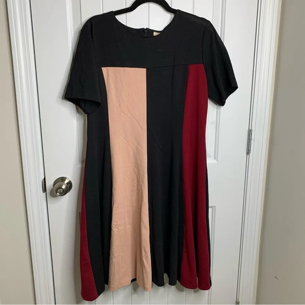 Anthropologie Hutch color block fit n flare dress size XL office‎ career teacher - Image 3