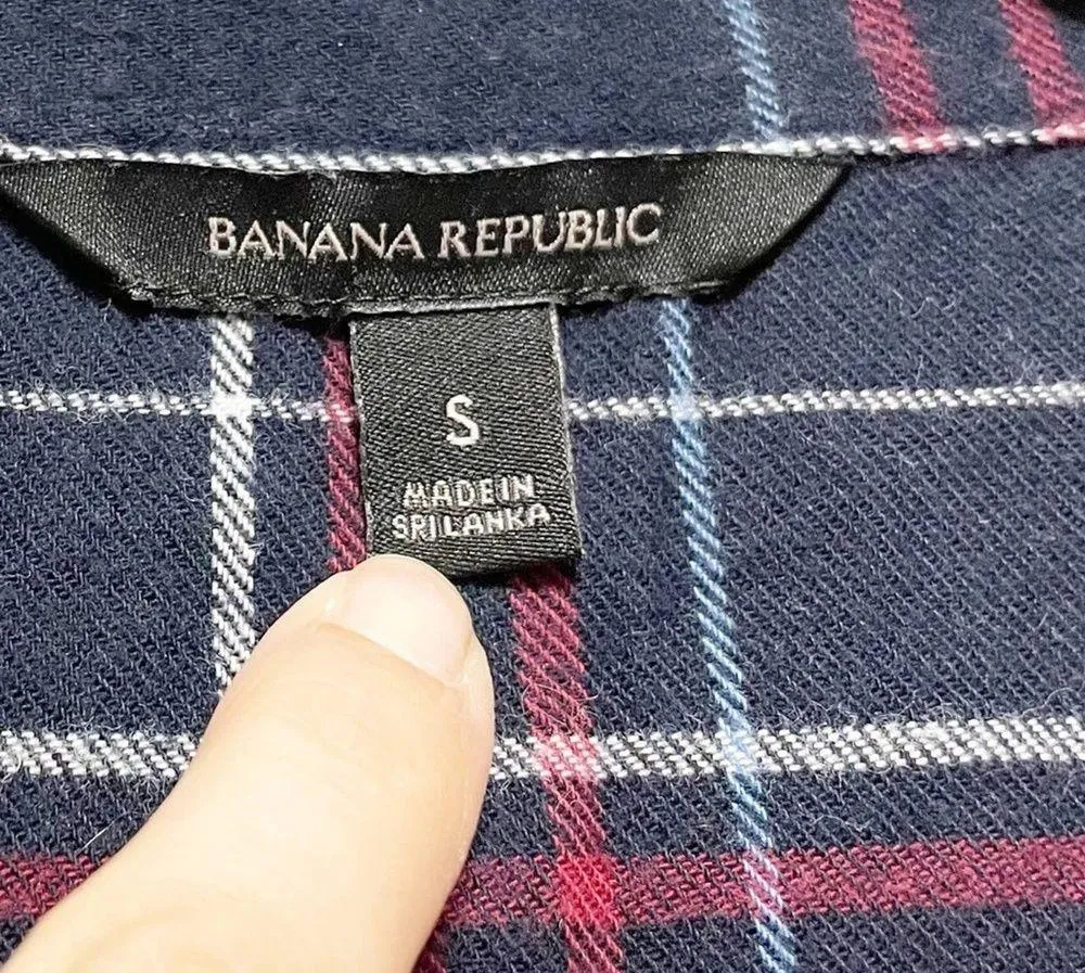 Banana Republic Flannel Blue Red Pajama Top - Image 5