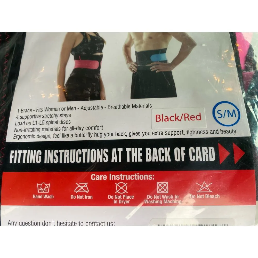 Timtakbo Women's Size Small Medium Breathable Stretch Support Back Brace New Black - Image 2
