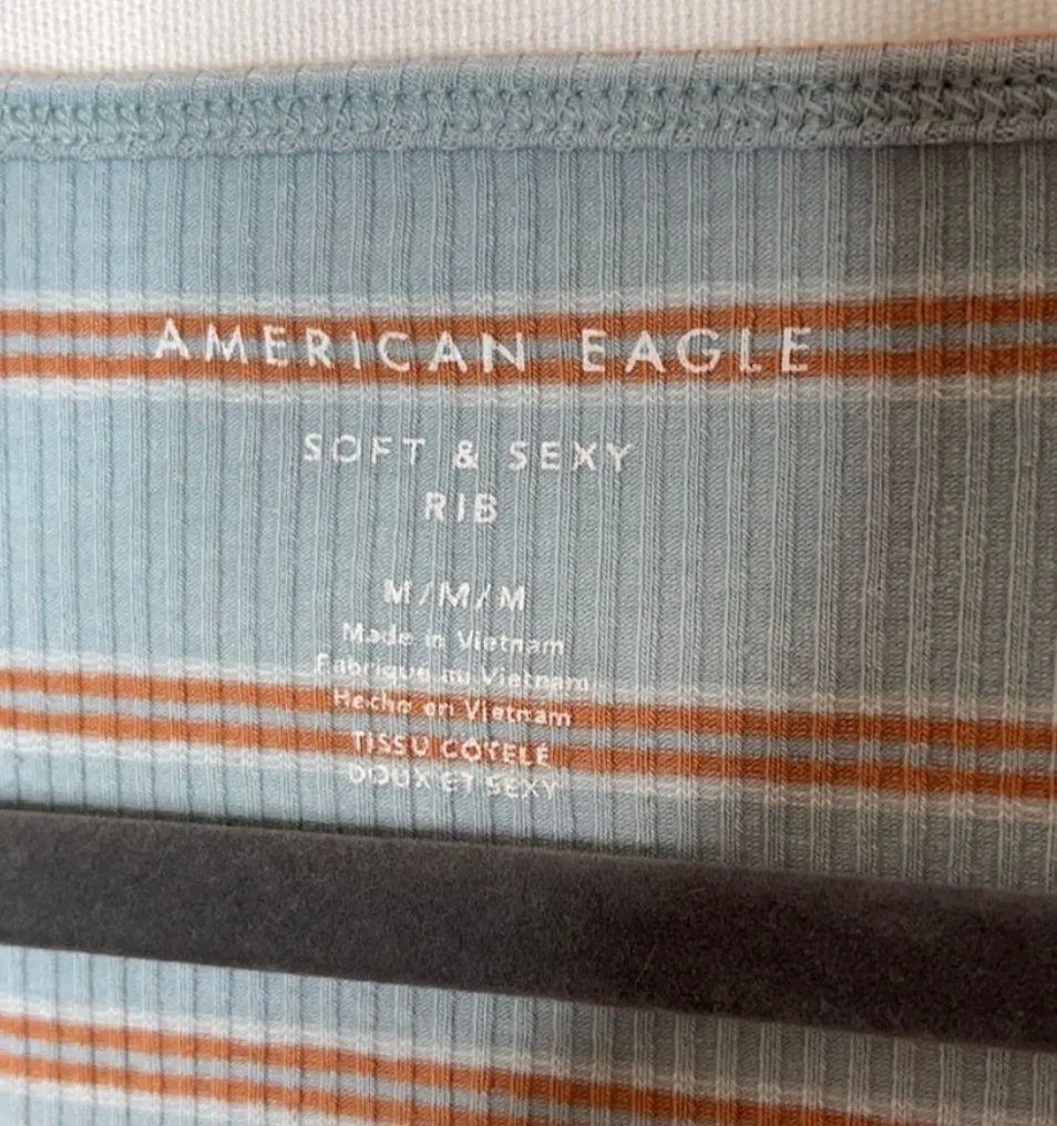 American Eagle Striped Crop Top - Image 3