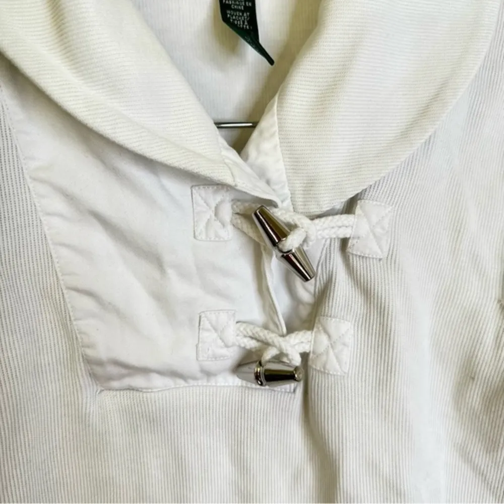 New Lauren Ralph Lauren Sweater Womens‎ Size Large White Toggle Buttons Pullover - Image 5