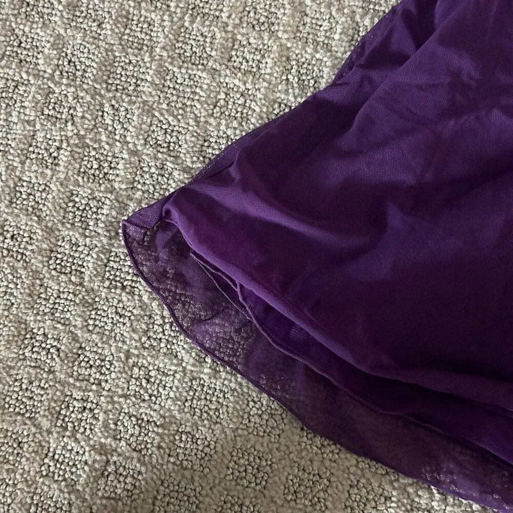 Inner Secrets Vintage Purple Mesh Ribbon Lace Nightgown Nightie Cami Womens M Size M - Image 7