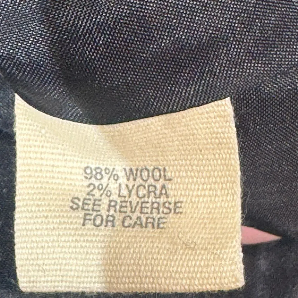 Elizabeth and James Black Wool Blazer 2 Officecore Luxe Embellished Cuffs Trim - Image 9