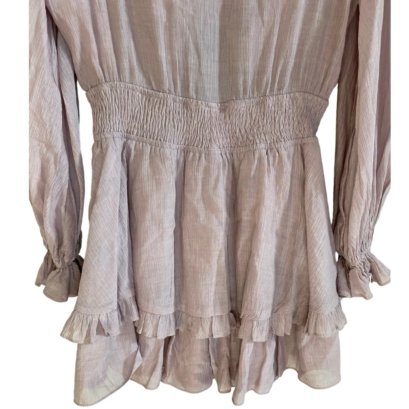 Angel Biba Anthea Bow-Tie Front‎ Layered Frill Dress Blush - 5 - Excellent - Image 9