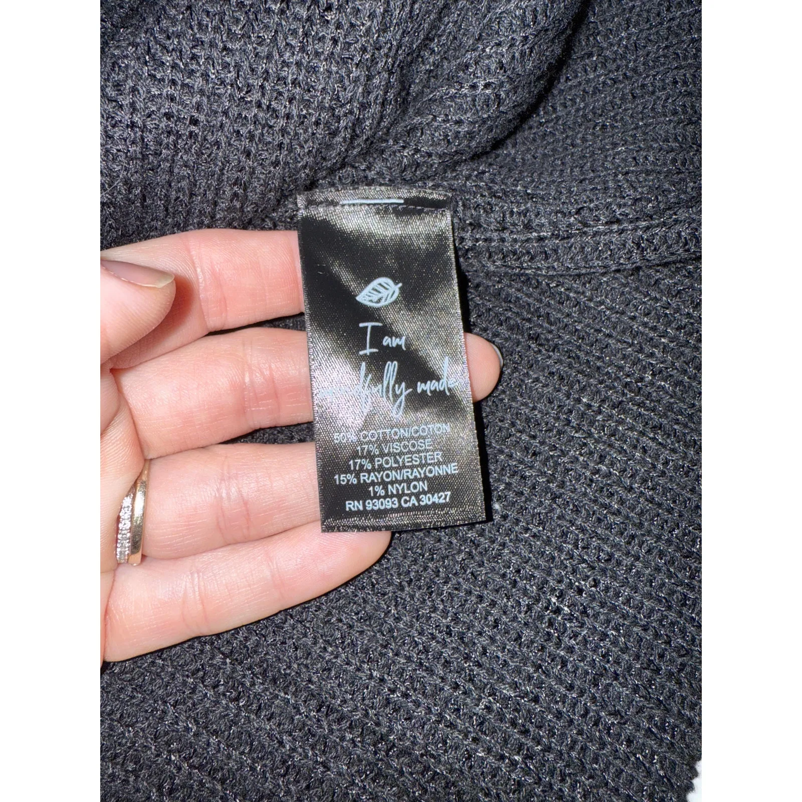 Nic + Zoe Black Night Fall Cardigan Sweater Fringe Cuff Sleeve M NWOT - Image 5