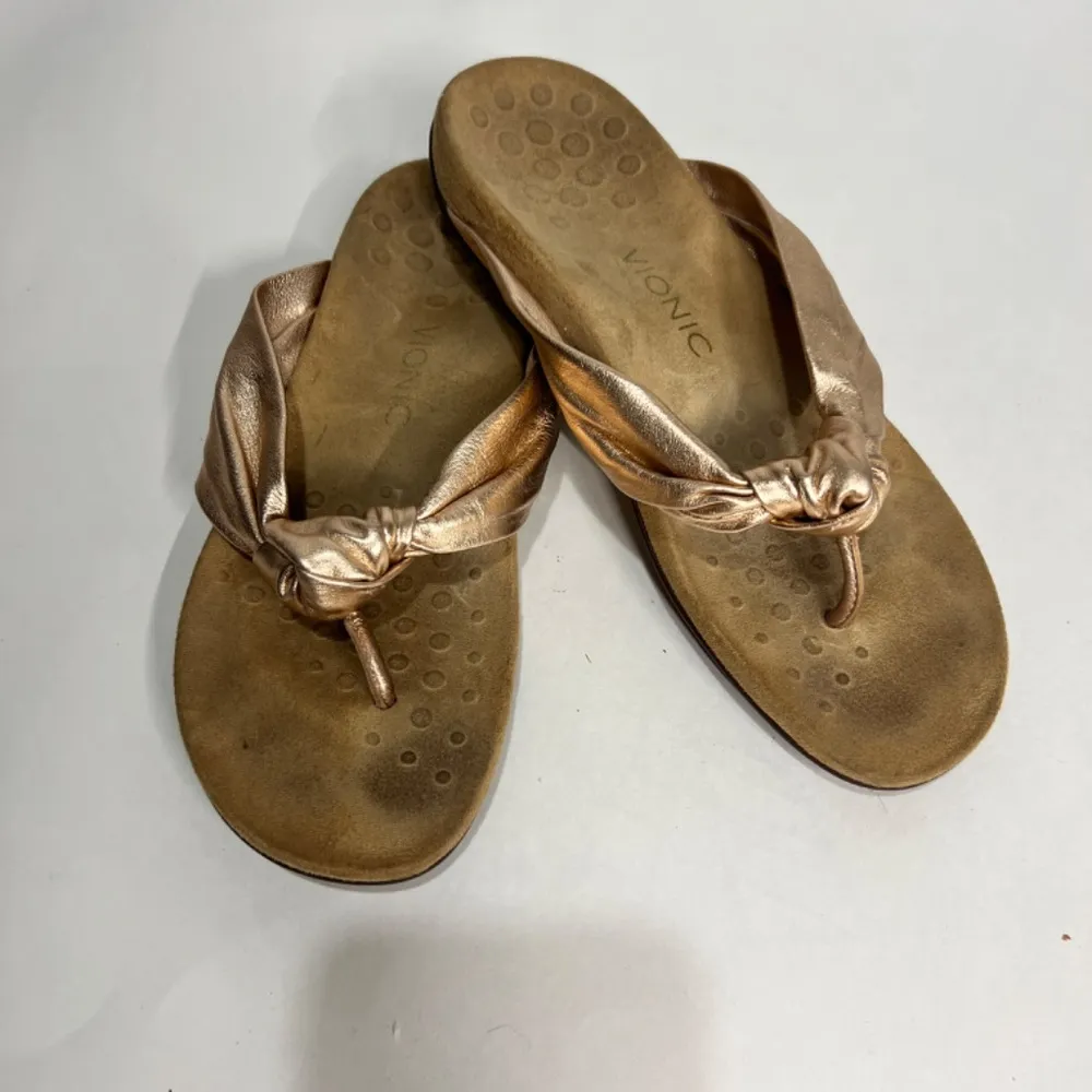 Vionic Rose Gold Metallic Pippa Knotted Sandals Womens Size 10 - Image 2