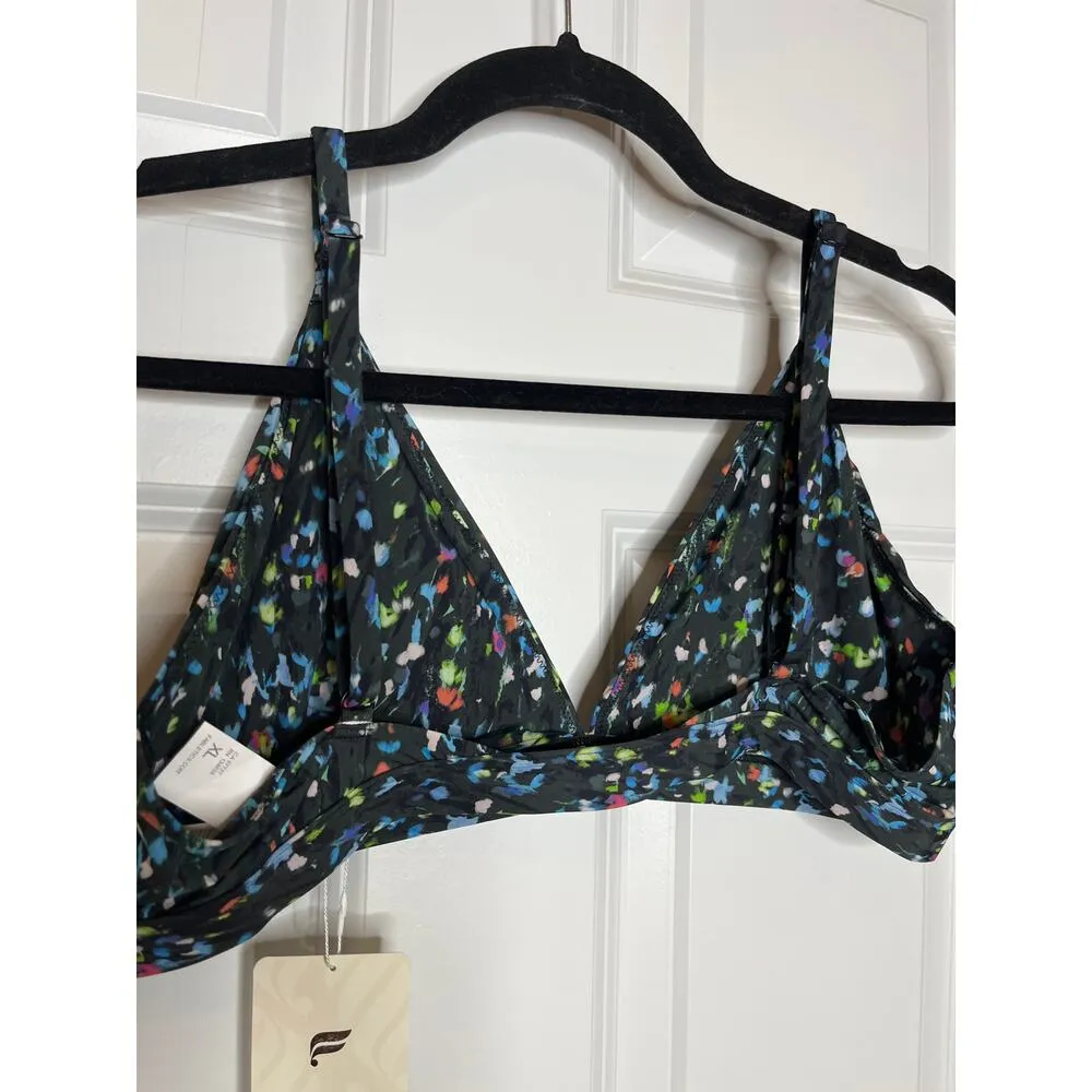 Fabletics NEW Fine Touch Triangle Bralette XL Black Blue Pink - Image 4