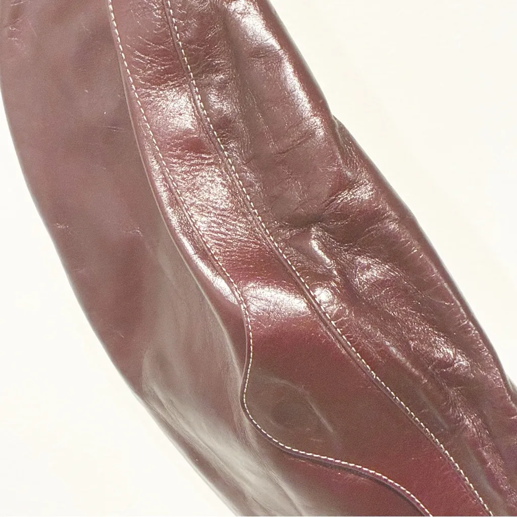 Staud Oversized Belt Bag in Leather Leather Gold Zipper Mini Pouch NEW Red - Image 3