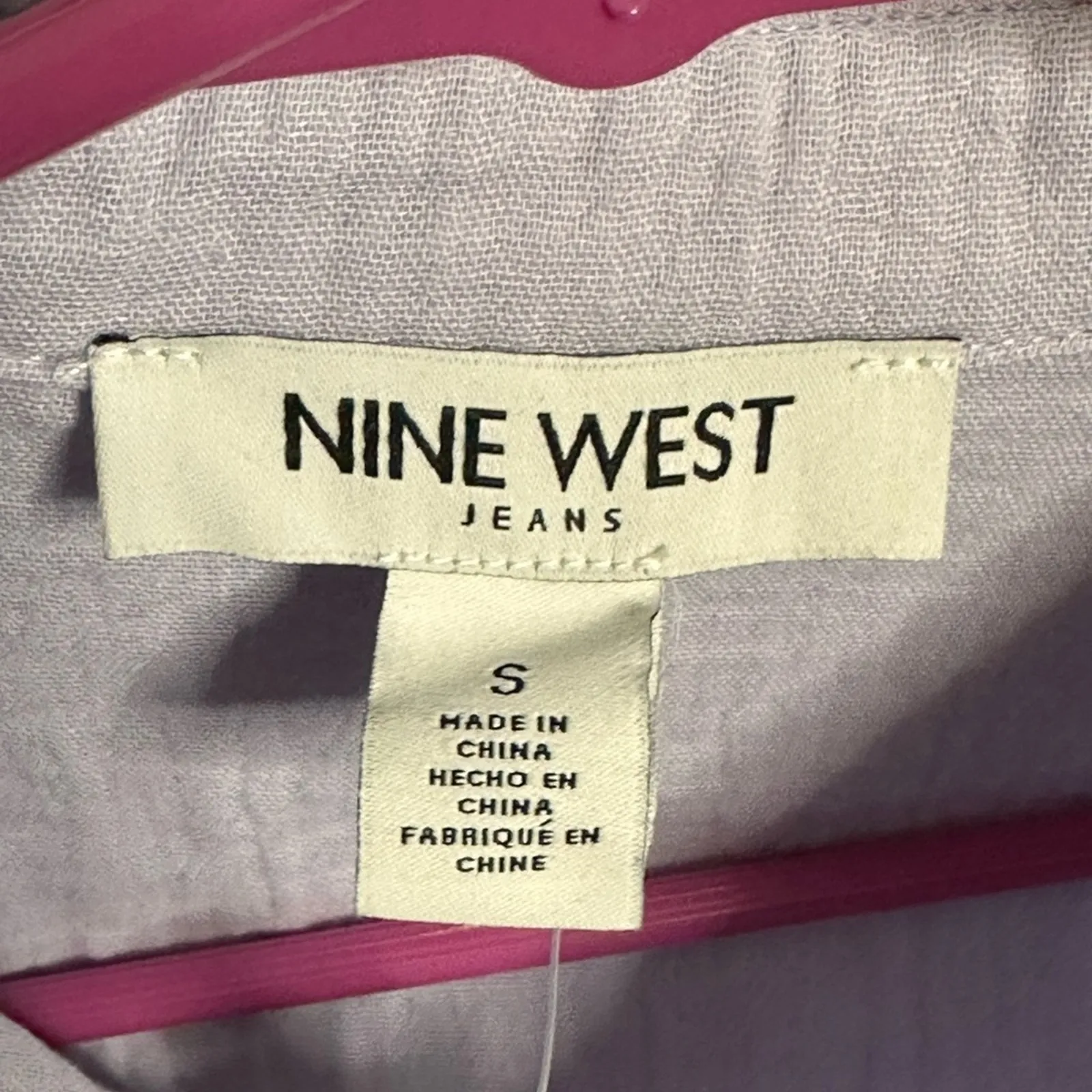 NWT Nine West Double-Crepe Button-Down Roll-Tab-Sleeve Shirt - Image 7