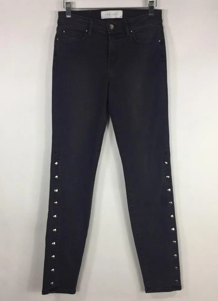 IRO Biba Side-Snap Skinny Jeans Washed Black - Image 5