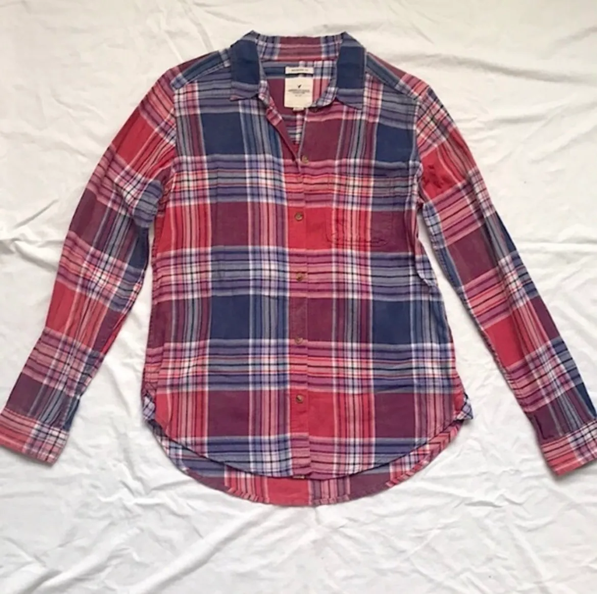AE Boyfriend Fit Button-Up Flannel Shirt - Image 2