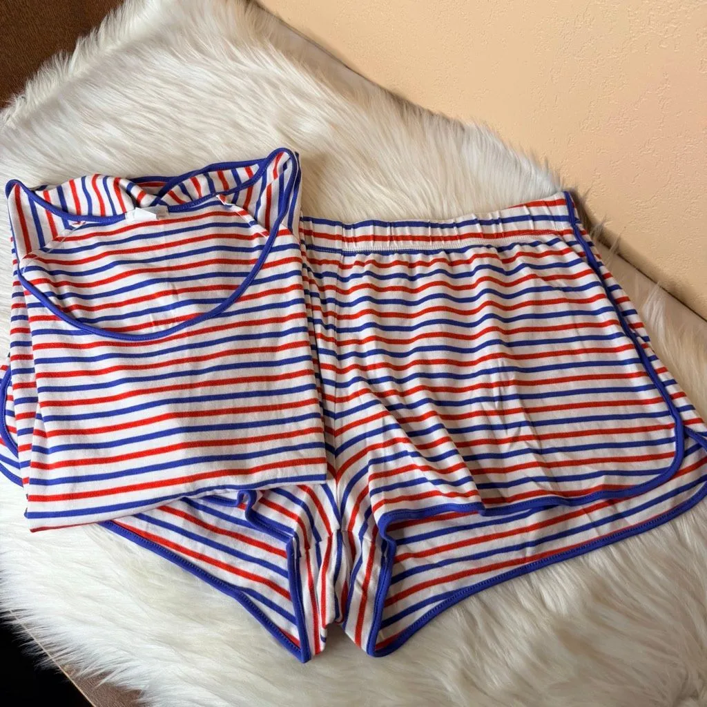 Lake Set Sail Red White and Blue Stripe Pajama Set Size XXL - Image 2
