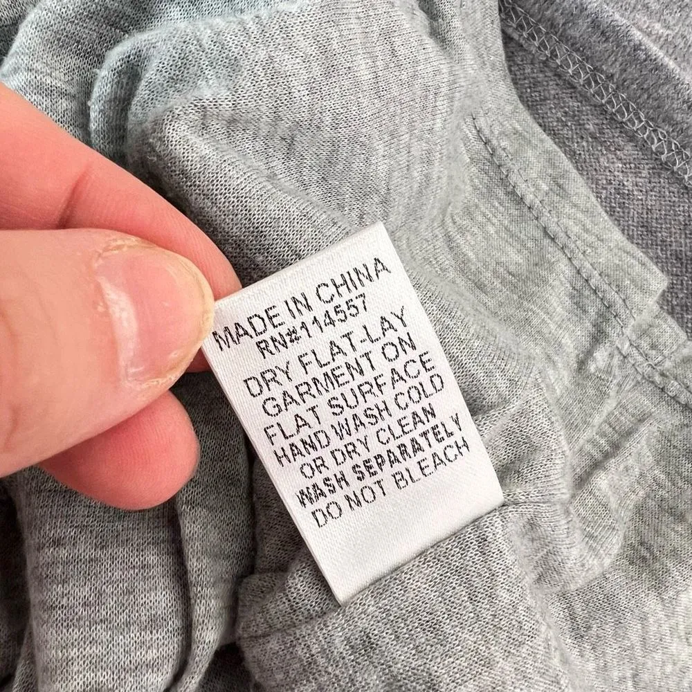 Edme & Esyllte Elbow Sleve Embroidered Gray Sweater Mini Dress Size S - Image 9