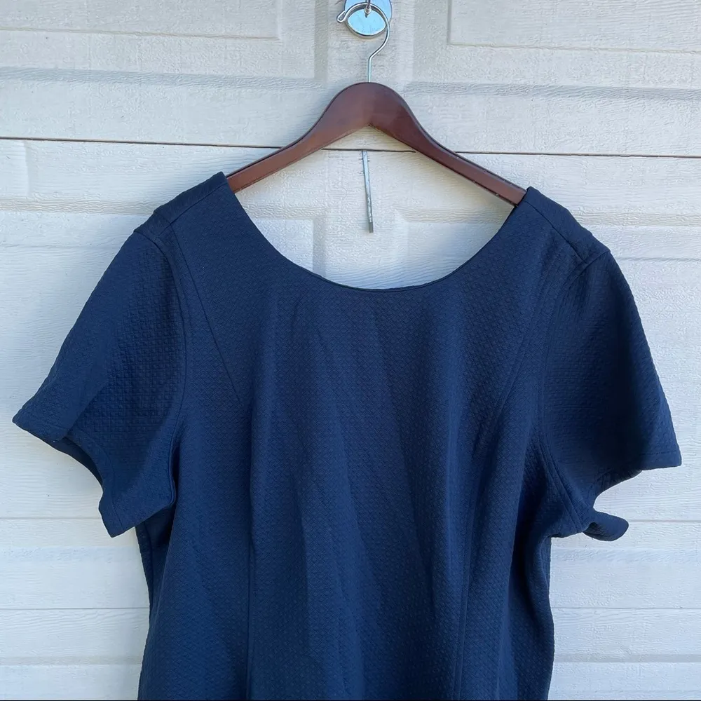 Lane Bryant Dress Blue Waffle Textured Lace Tie Back Short Sleep Plus 28 - Image 4