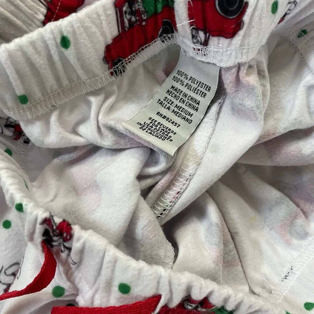 Disney Mickey Mouse 2pc Flannel Santa Christmas Tree Pajamas M - Image 5