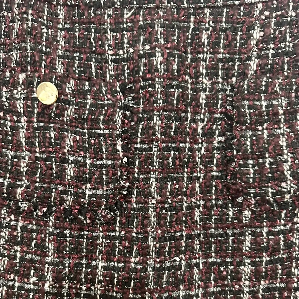 Ann Taylor LOFT Boucle Pocket Shift Skirt Size 0 Classic Plum - Image 4