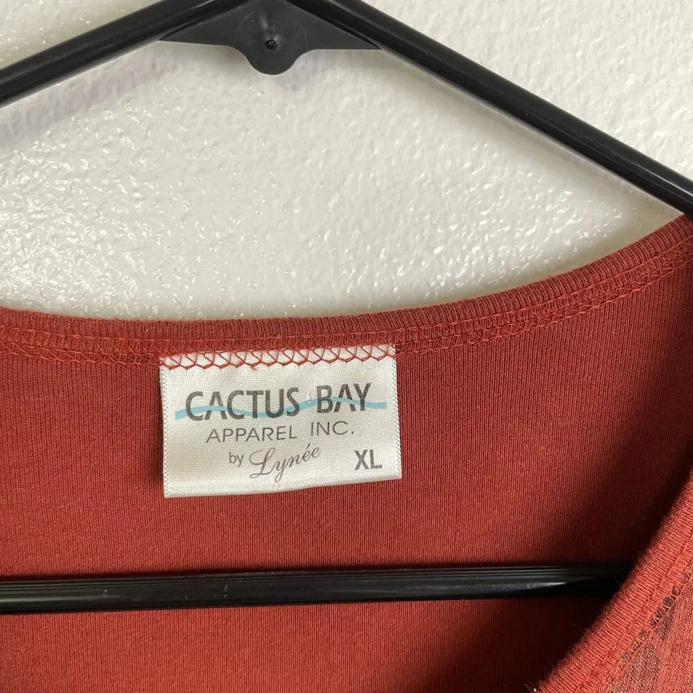 Cactus Top Womens Size XL Red Aztec Embellished Rhinestones Cotton Shirt Casual - Image 8