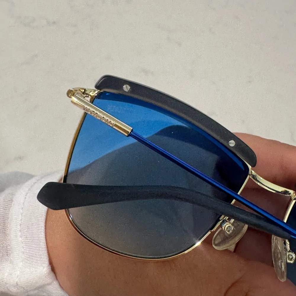 BALMAIN unisex Gold and Blue Sunglasses - Image 8