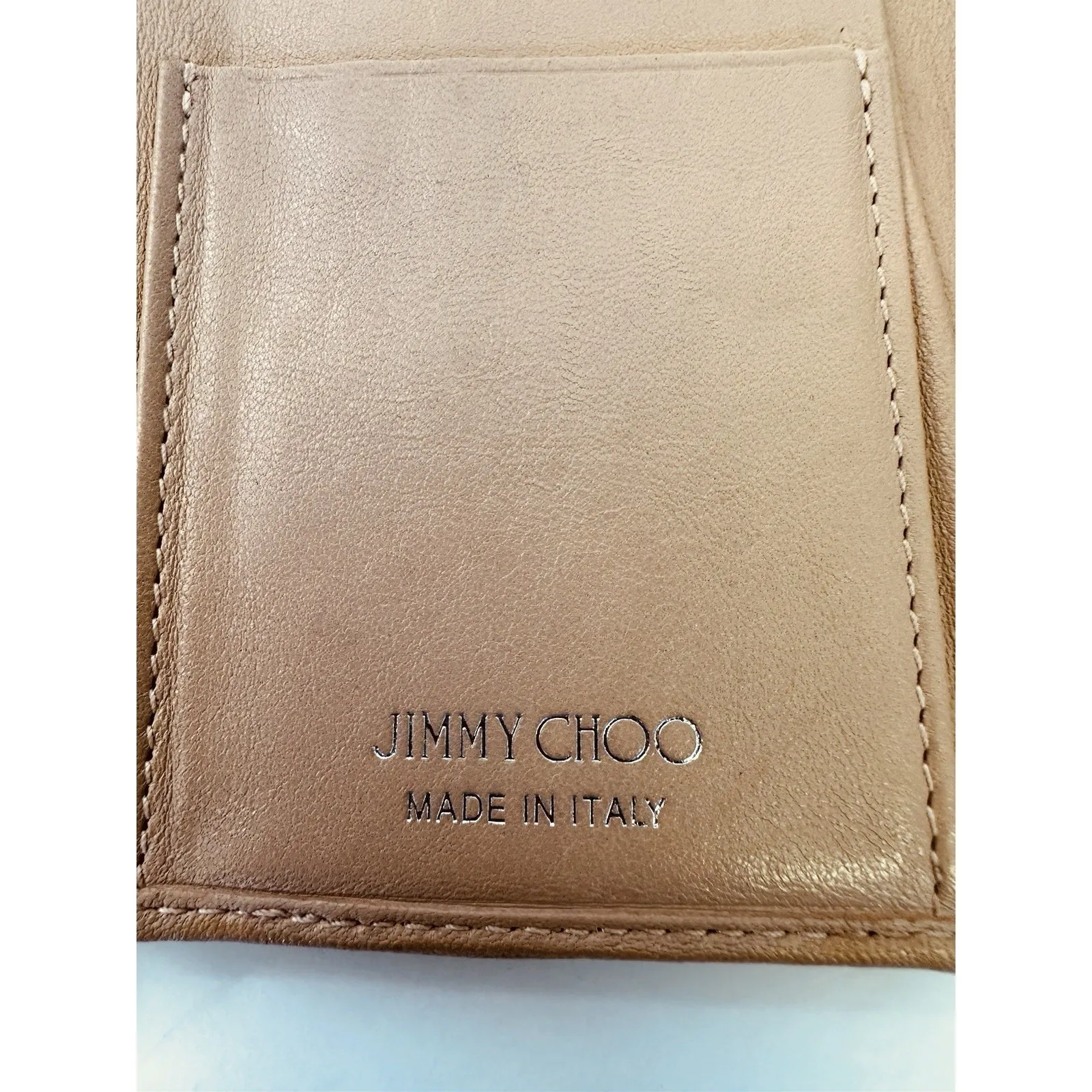 Jimmy Choo‎ Nemo Trifold Wallet With Coin Purse Stars Studs Leather Small Wallet - Image 13