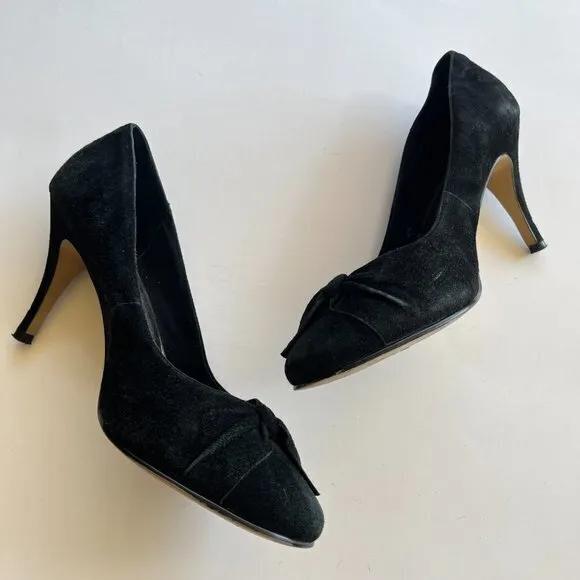 Seychelles‎ Black Suede Heels with Knot Womens Size 11 Shoes Slip On Work - Image 5