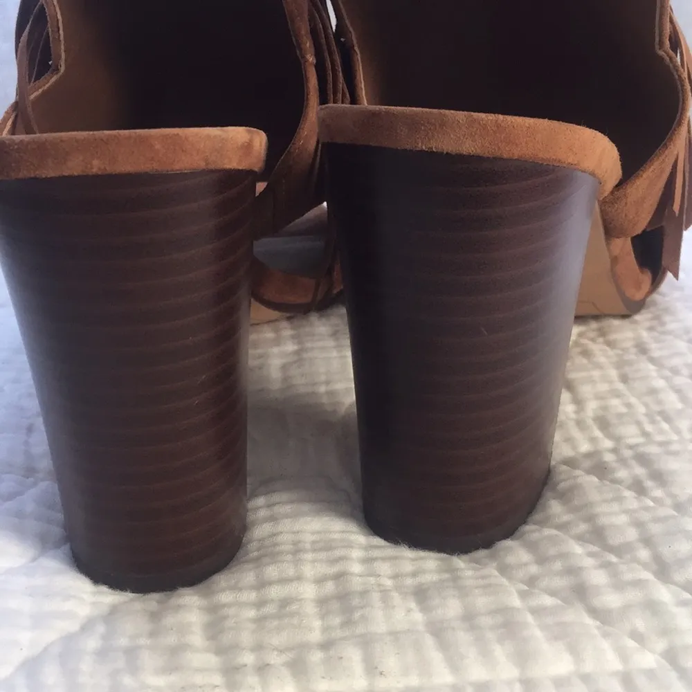 Elaine Suede Fringe Sandals - Image 7