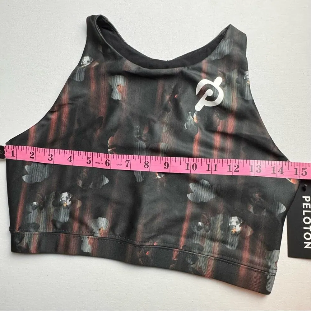 Peloton Show Up High Neck Floral Sporty Athletic Racerback Sports Bra Sz M NWT - Image 2