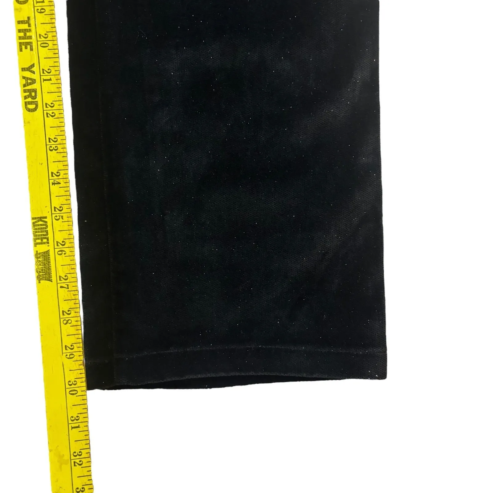 St‎ John Sport Women's Black Glitter Velvet Wide Leg Holiday Pants Size 14 - Image 9