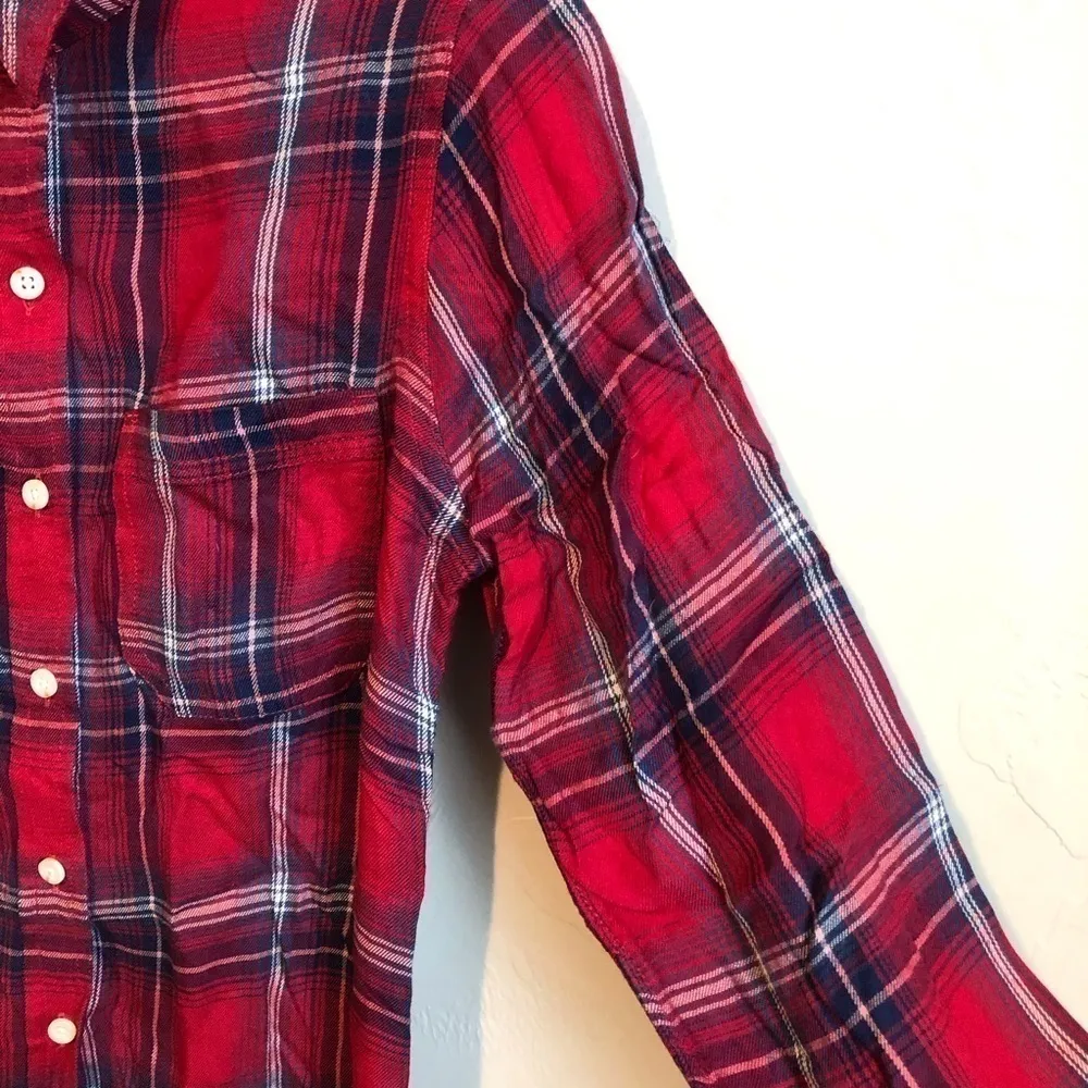 Mossimo Super Soft‎ Red Blue Flannel Size XS - Image 3