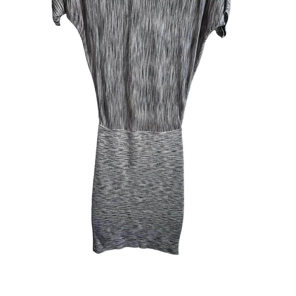 Reiss Sabra Grey Knitted Blouson Dress NWT Size 4 Boat Neck Batwing Sleeve - Image 8