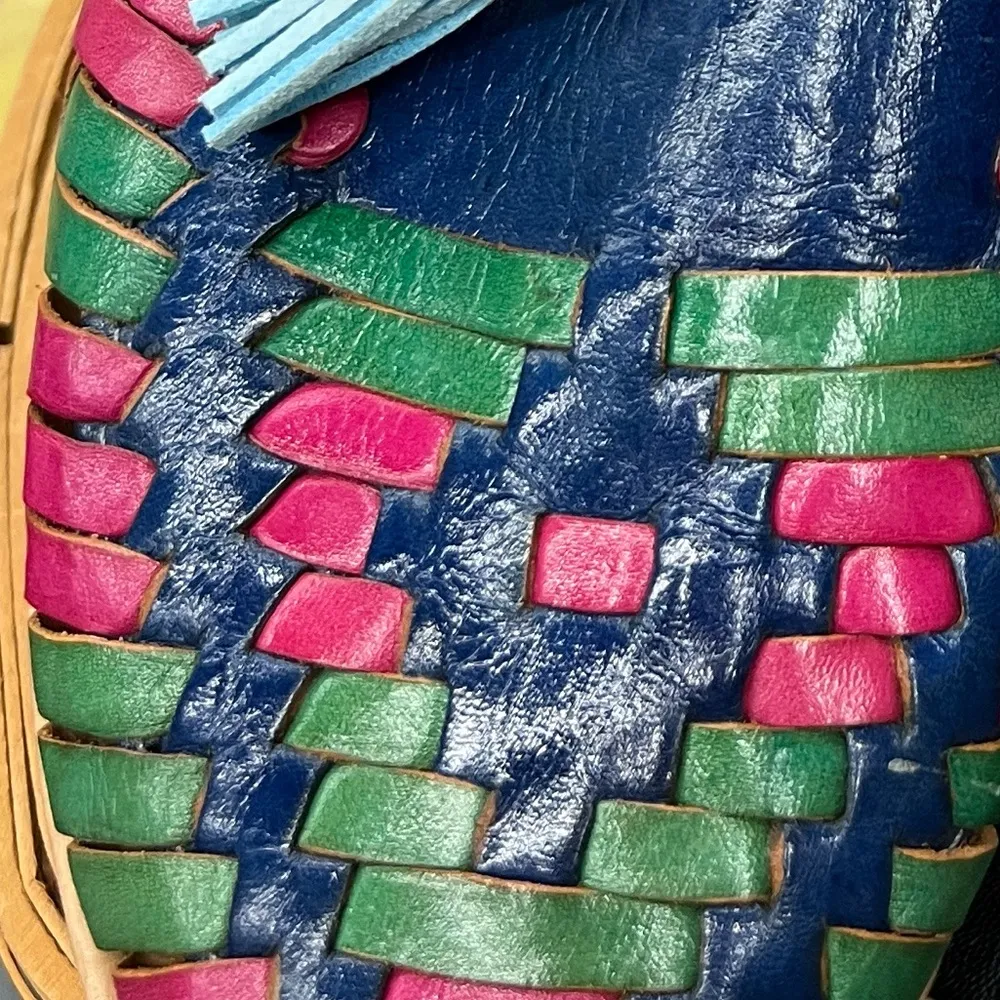 NWOT ARTESANIAS D’Alex Woven Leather Multicolor Mexican Huarache Sandals Size undefined - Image 2