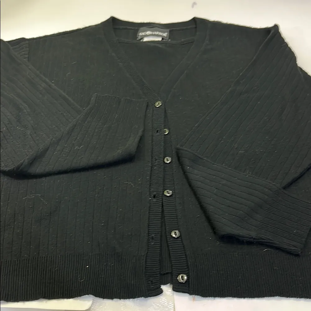 Sandro Black Ribbed Men's Sweater Size XL - Image 12