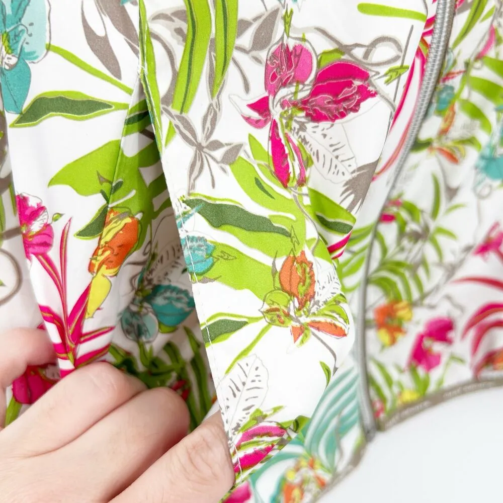 Daily Sports Womens Outdoor Tropical Lightweight Full Zip Floral Golf Vest Large White - Image 4