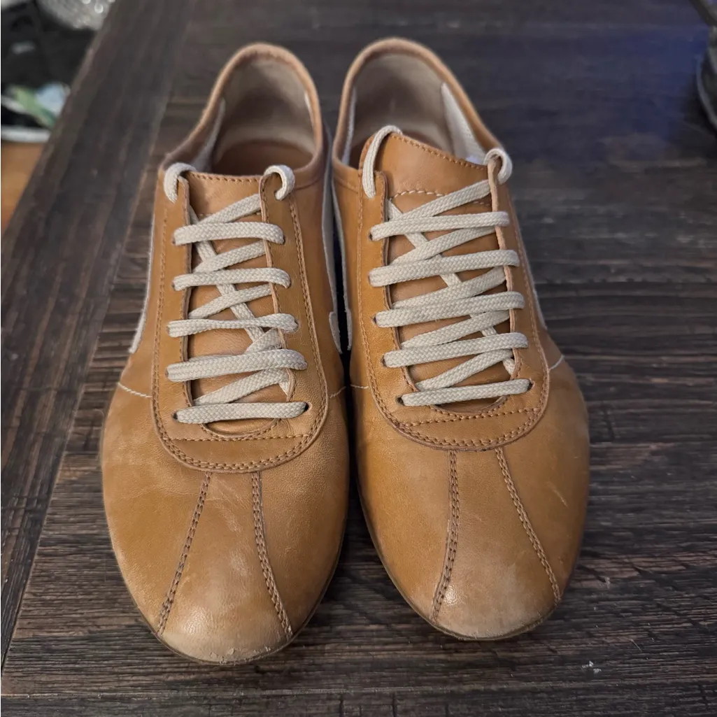 Salvatore Ferragamo Yellow Leather Gancini Driver Sneakers Size 6.5b - Image 7