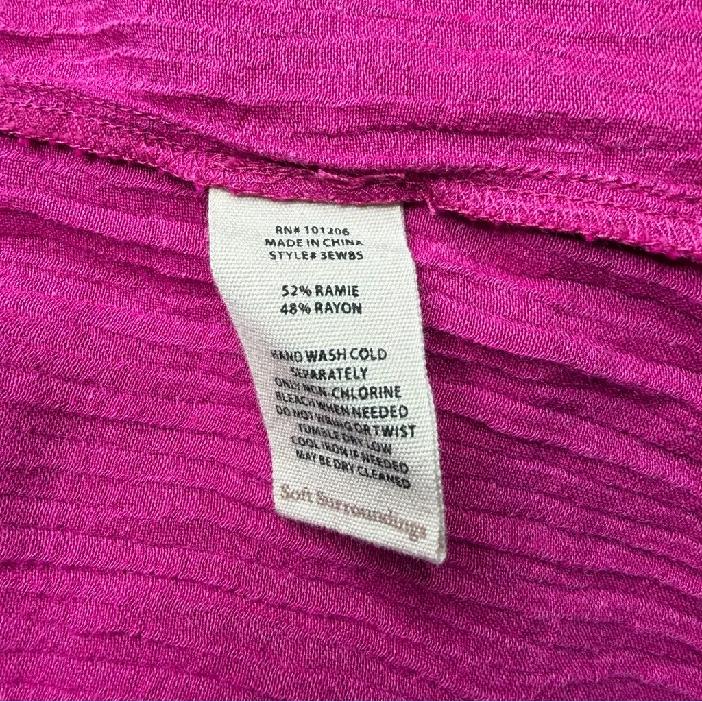Soft Surroundings Oceo Gauze Tunic Top Fuchsia Pink Petite Medium PM 3EW85 - Image 6
