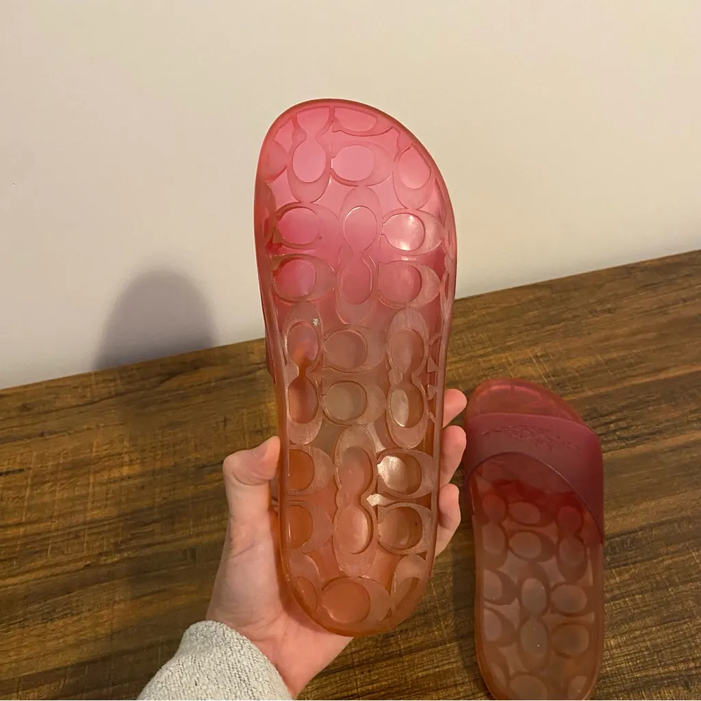 Coach Pink Jelly Slide Sandals size 8 - Image 4