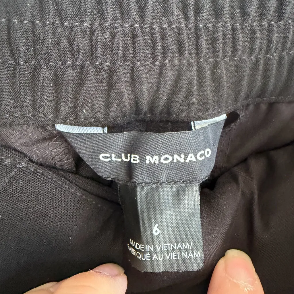 Club Monaco Black Pull On Straight Leg Ankle Ponte Pant Womens 6 Career Classic - Image 4