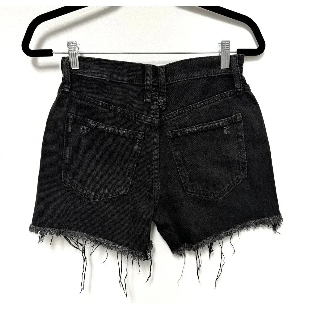 NWOT Free People We the Free Makai Cut-off Shorts - Black Denim Distressed - Image 8