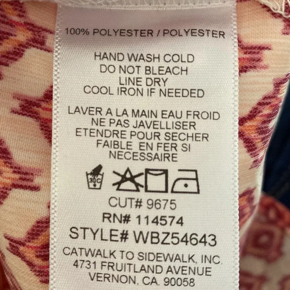 Pleione Blouse in Geometric Print Pink Maroon and Peachy Orange Tank‎ Dressy Top - Image 8