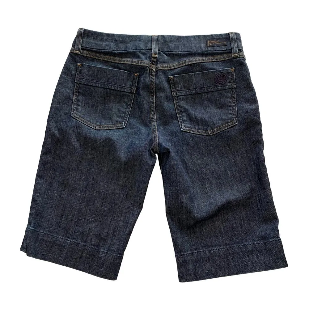 Citizens of Humanity Womens Y2K Blue Dark Wash Denim Bermuda Jean Shorts Size 28 - Image 6