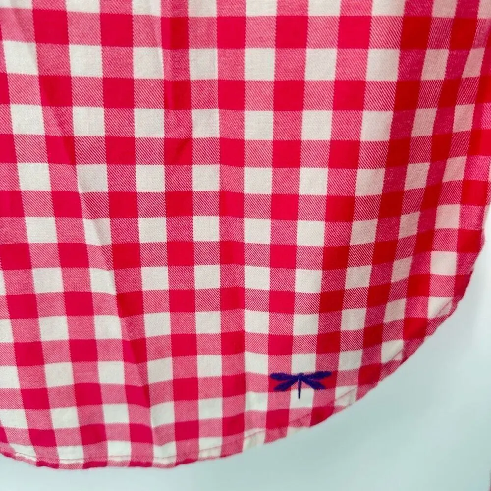 Talbots Pink Check Plaid Button Down Medium Pet Chore Barn Country 100% cotton‎ - Image 9