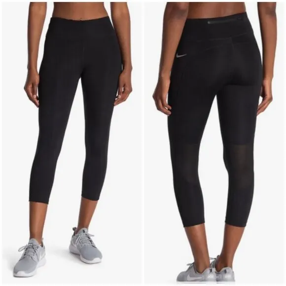 💕NIKE💕 Fast High Waisted Crop Leggings ~ Black XXL NWT - Image 2