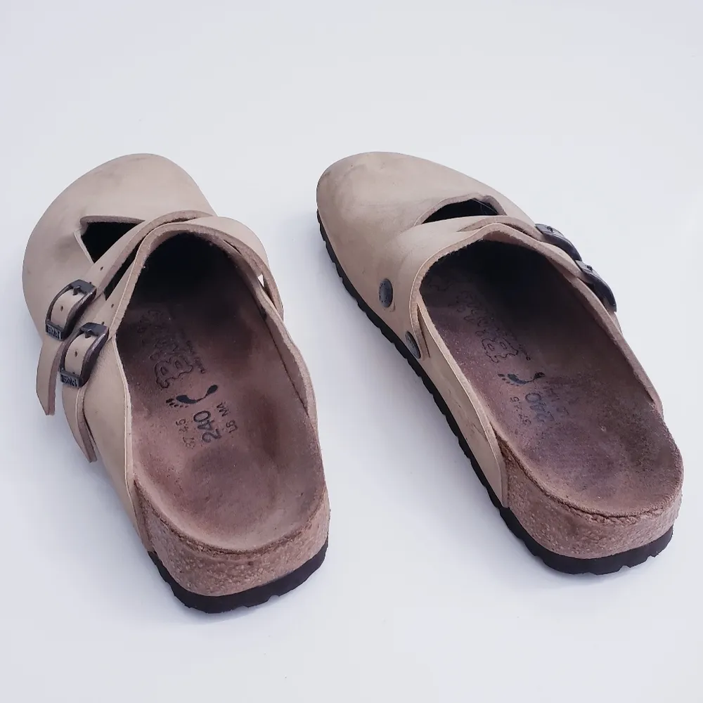 Birkenstocks Cream Slide On Mule - Image 4